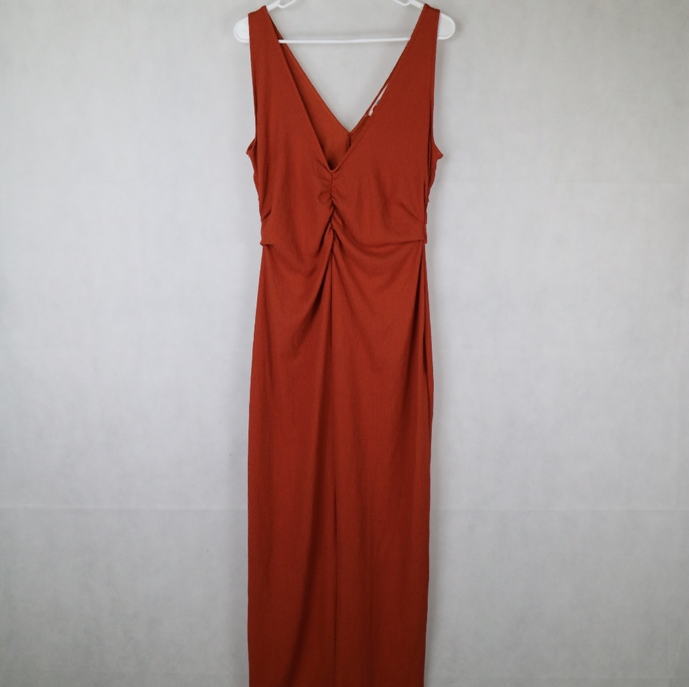 Free People Lyla Midi Dress Tangerine Beach Medium